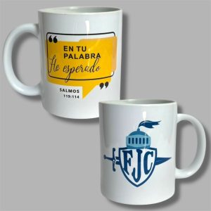 TAZA CERAMICA LOGO FJC VERSICULO EN TU PALABRA HE ESPERADO 